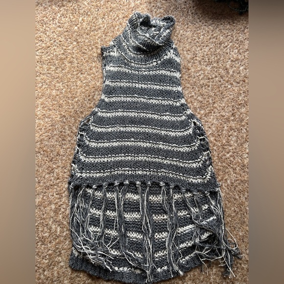 NWT Free People Sweater Womens XS midnight sleeveless Mock Turtle Neck - Picture 1 of 6
